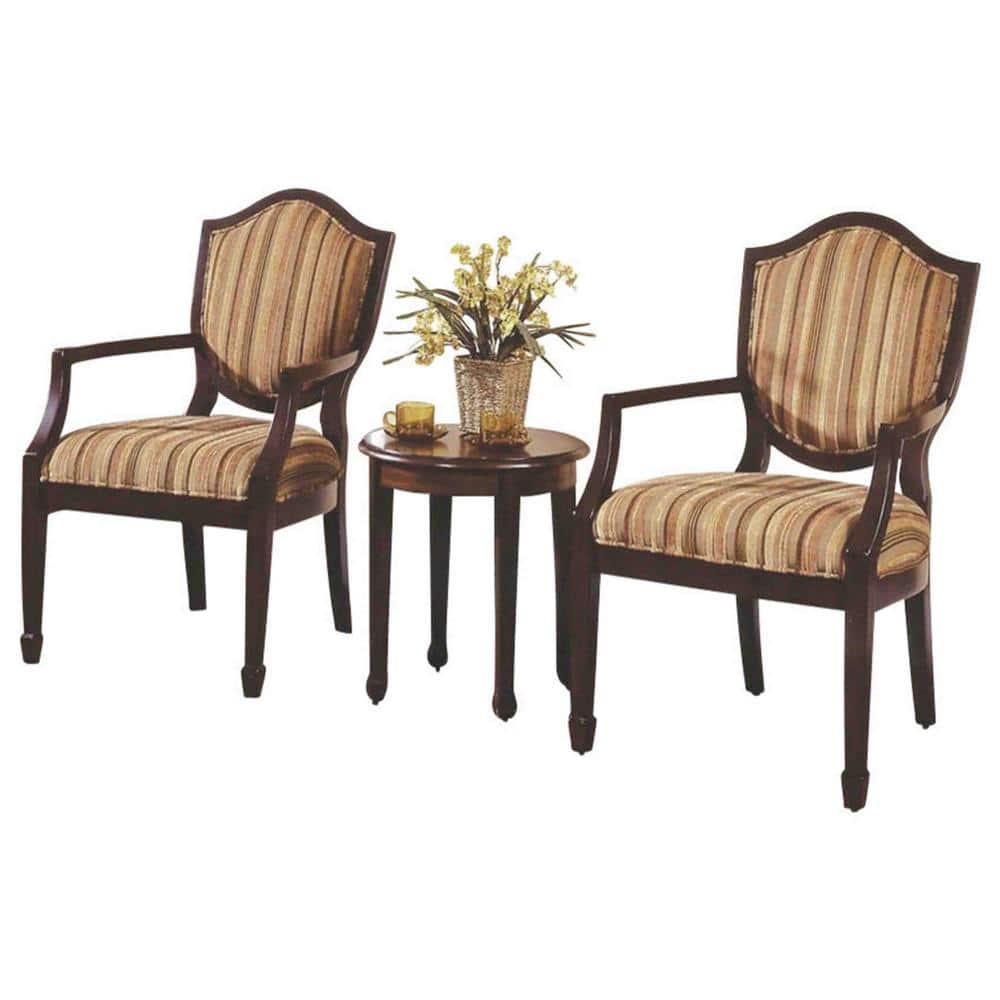 Amber 3-Piece Traditional Accent Chair with End Table Set KF0026 - The ...