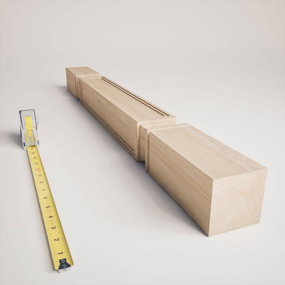 Kent 35.5" Beige Rubberwood Raised Panel Cabinet Column