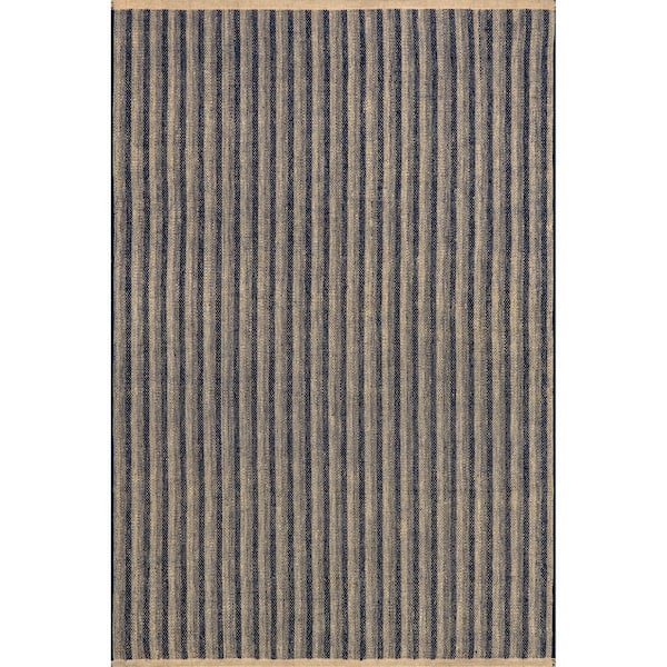 RUGS USA Emily Henderson Lake Striped Jute Blue 9 ft. x 12 ft. Indoor/Outdoor Patio Rug