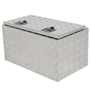 30 in. Silver Diamond Plate Aluminum Underbody Truck Tool Box Double Lock with Key