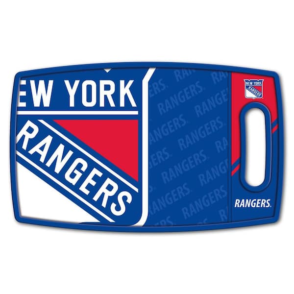 YouTheFan NHL New York Rangers Logo Series Cutting Board 9in x 0.5in- Rectangle- Manufactured Wood and polypropylene
