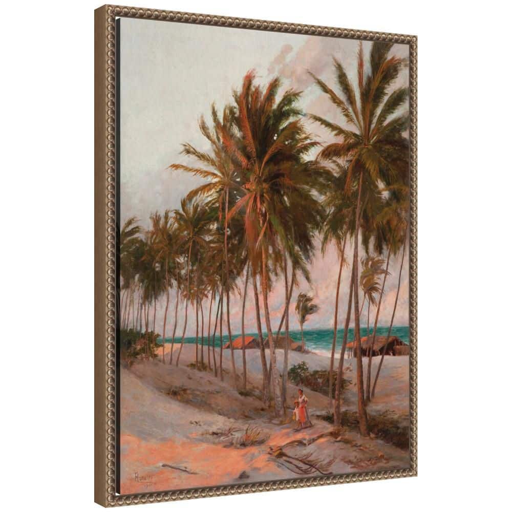 "Sylvie ""Fortaleza Beach Aurelio Figueiredo"" by Nostalgia Prints Beach Framed Canvas Art Print 24 in. x 18 in." price history on PriceWatchPro