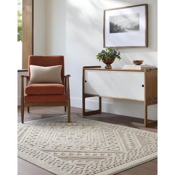 Rockport Ivory Modern Geometric 7 X 10 Indoor/Outdoor Area Rug