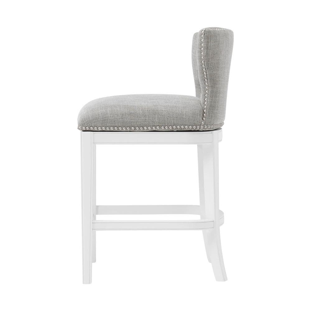 Miranda White Wood Swivel Counter Height Barstool