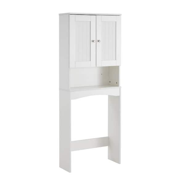 Tatahance 23.6 in. W x 61.8 in. H x 9 in. D White Over-the-Toilet Storage