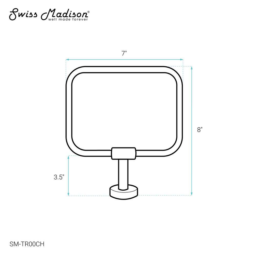 Avallon Polished Chrome Wall Mounted Towel Ring