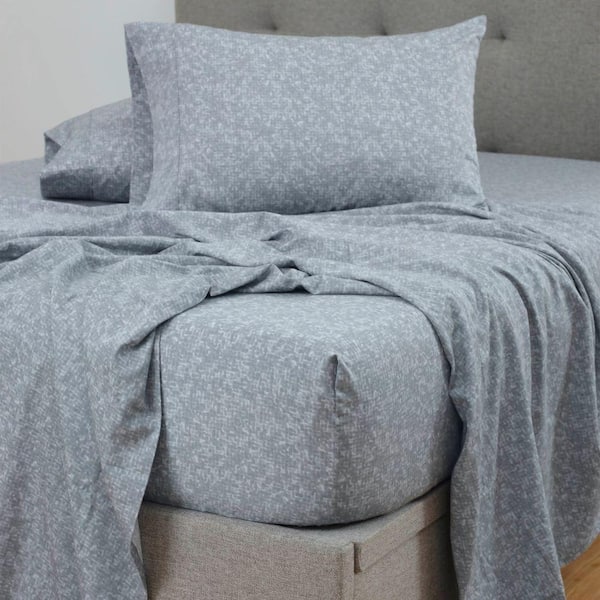 Restore Echo Cotton Blend Twin Charcoal Sheet Set