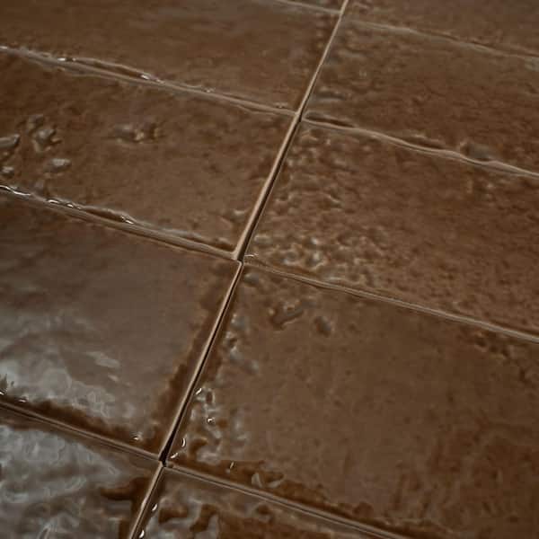 Apollo Tile Valenza 2 in. x 16 in. Glossy Terra Mocha Ceramic