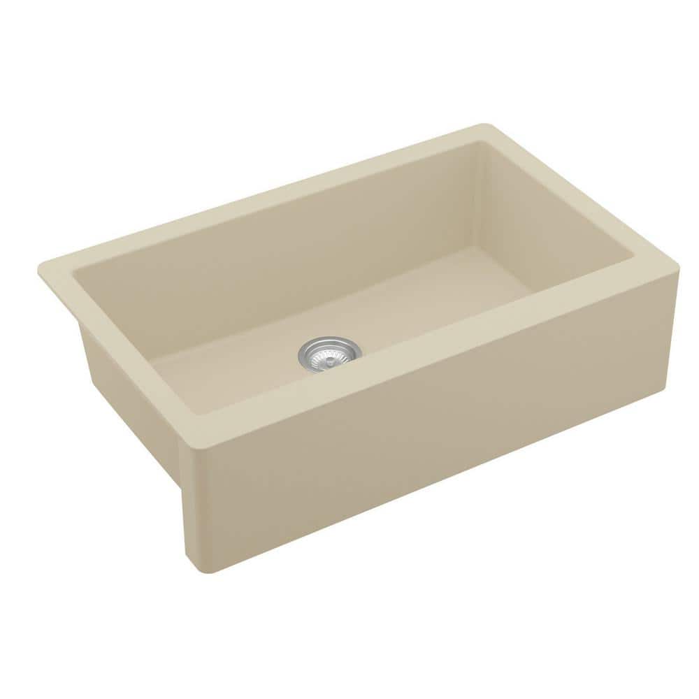 Bisque Quartz Composite Farmhouse Single Bowl Kitchen Sink