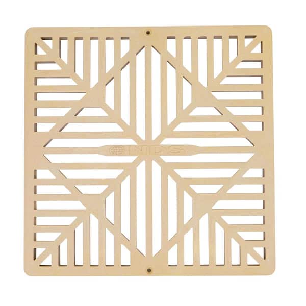 12 in. Square Catch Basin Drain Grate, Sand Plastic