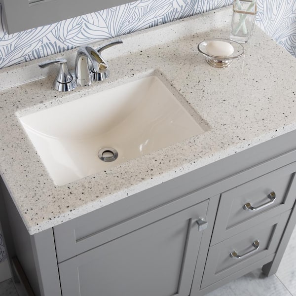 Home Decorators Collection Moorside 36 in. W x 19 in. D x 34 in. H Single Sink  Bath Vanity in Sweet Maple with White Engineered Stone Top Moorside 36SM -  The Home Depot