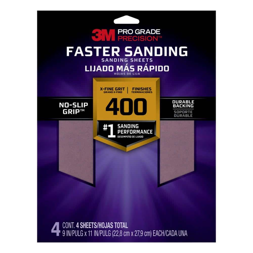 3M Pro Grade Precision 9 in. x 11 in. 400 Grit Faster Sanding Sheets X ...