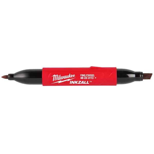 Milwaukee INKZALL Black Ultra Fine and Chisel Tip Double Sided