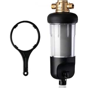 WSP100J Reusable Whole House Spin-Down Sediment Water Filter, Jumbo Size, Large Capacity, Flushable Prefilter Filtration