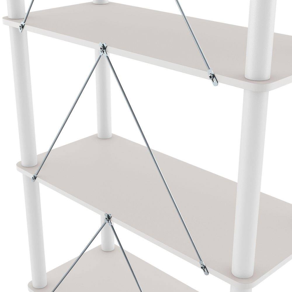 Taupe Grey Modern Engineered Wood 2-Tier Wide Shelf Unit