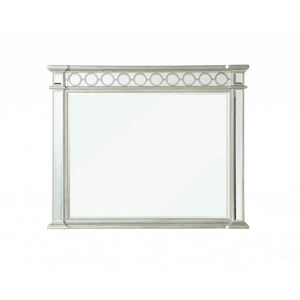 HomeRoots 52 in. W x 42 in. H Wood Silver Dresser Mirror