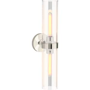 Purist 2 Light Polished Nickel Indoor Bathroom Vanity Light Fixture, UL Listed