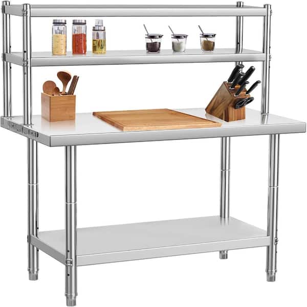 36"x24"x54.5" Stainless Steel Work Table NSF Prep Station with Adjustable Undershelf, Heavy Duty Kitchen Rack