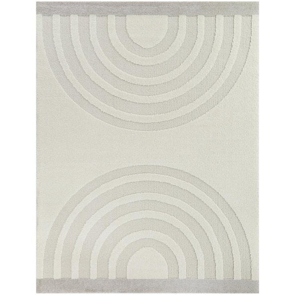Ira Cream 7 ft. x 9 ft. Geometric Area Rug