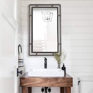 20.6 in. W x 33.1 in. H Rectangle Distress Framed Wall Bathroom Vanity Mirror