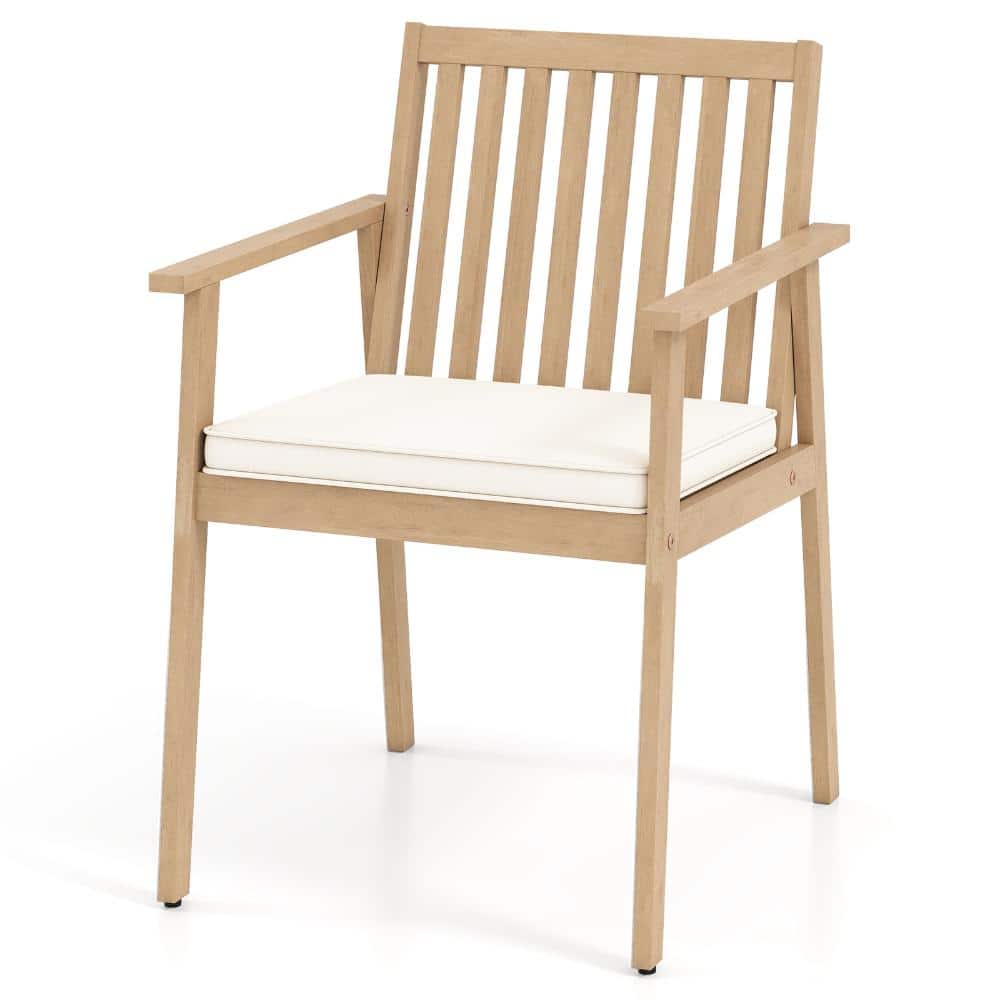 Set of 2 Acacia Wood Patio Dining Chairs with Removable Padded Cushions and 400 lb. Capacity, Oak price history on PriceWatchPro