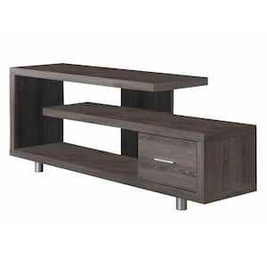 60 in. Dark Taupe Modern Art Deco TV Stand with 1-Drawer