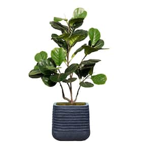 Artificial Faux Fig Tree 47 in. High Fake Plant Real Touch with Eco Planter