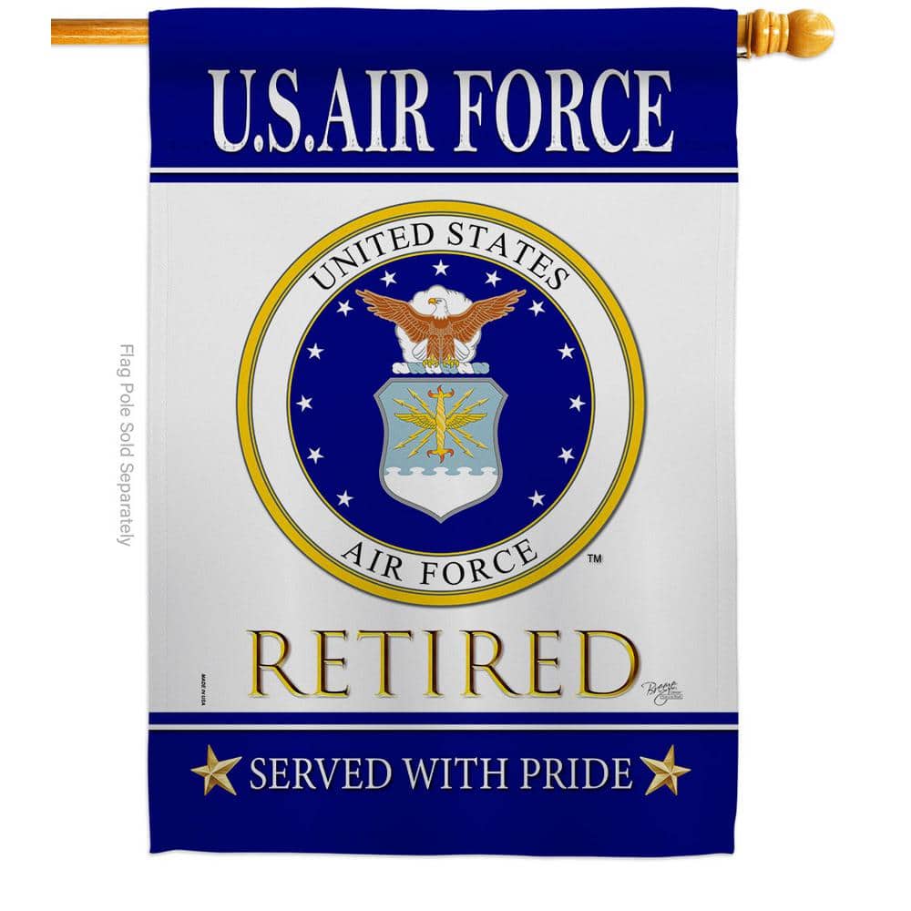 US Air Force Retired 2-Sided Polyester 40 x 28 in. House Flag Breeze Decor Theme: Air Force