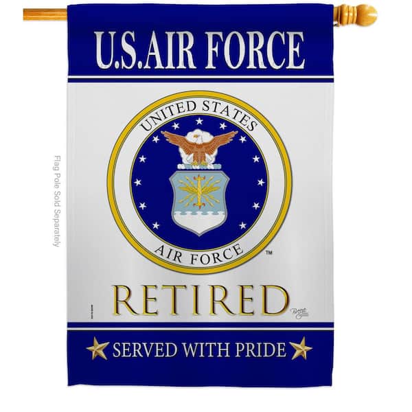 Breeze Decor 2.3 ft. x 3.3 ft. US Air Force Retired House Flag 2-Sided Armed Forces Decorative Vertical Flags