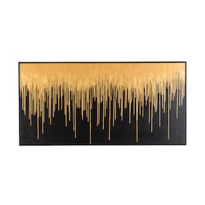 1-Panel Abstract Melting Drip Framed Wall Art Print with Black Frame 30 in. x 59 in.