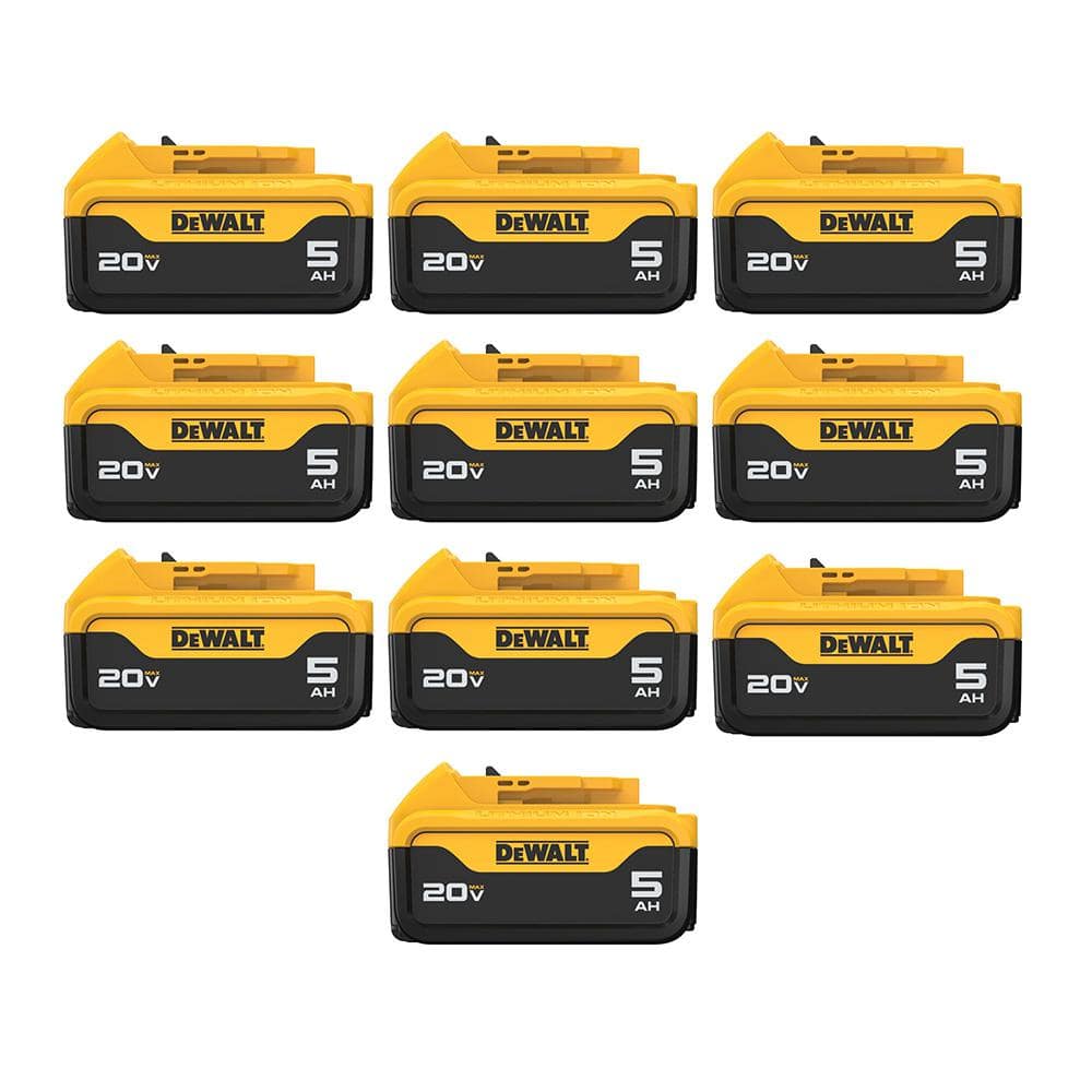 DEWALT 20V MAX Premium Lithium-Ion 5.0Ah Battery (10-Pack)