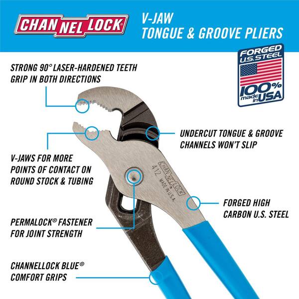 CHANNELLOCK 6.5-in Tongue and Groove Pliers