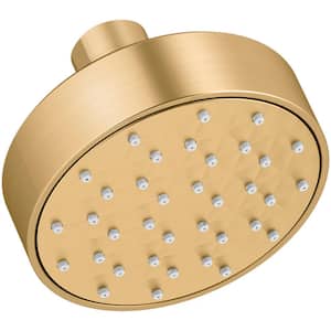 Awaken 1-Spray Patterns with 1.5 GPM 3.75 in. Wall Mount Fixed Shower Head in Vibrant Brushed Moderne Brass