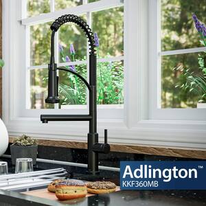 Adlington Single Handle Pull-Down Sprayer Kitchen Faucet in Matte Black