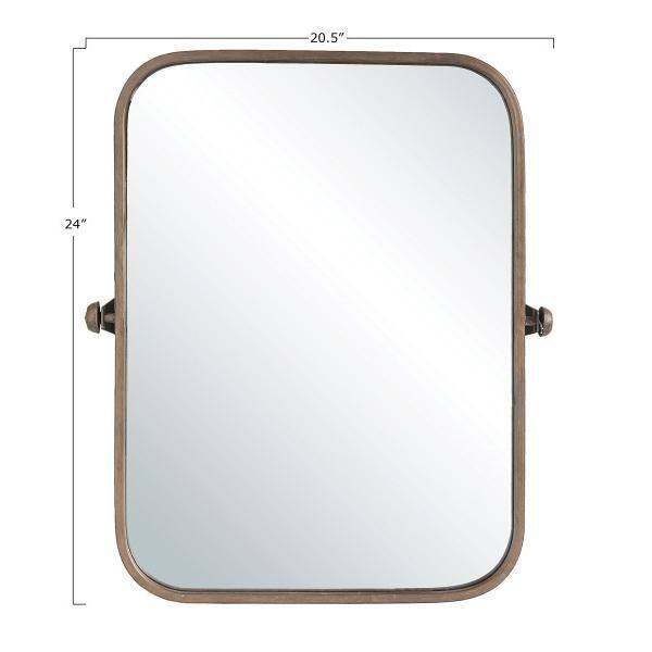 Copper Edge 24"x20.5" Rectangular Wood Pivoting Wall Mirror