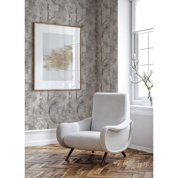 Abe Light Grey Geo Paper Textured Non-Pasted Wallpaper Roll