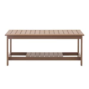 45 in.W Outdoor Rectangular Resin Coffee Table in Brown