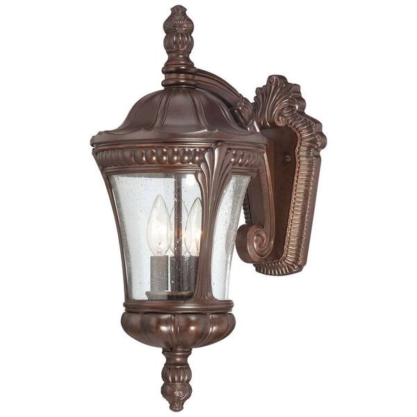 the great outdoors by Minka Lavery Kent Place 3-Light Architectural Bronze Outdoor Wall Mount Lantern