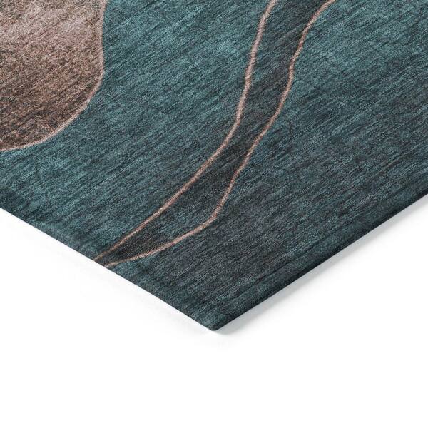 Chantille Machine Washable Indoor/Outdoor Abstract ACN1892 Teal 9 ft. x 12 ft. Accent Rug