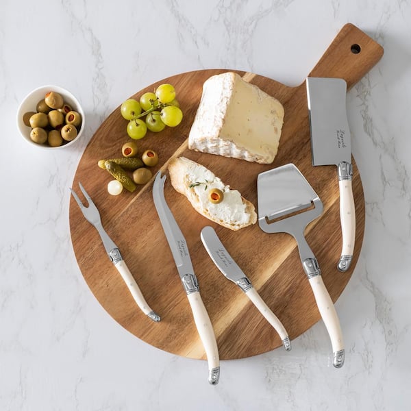 French Home 5-Piece Laguiole Cheese Knife, Fork, and Slicer Set