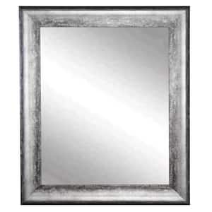 Medium Rectangle Silver/Black Contemporary Mirror (39 in. H x 33 in. W)
