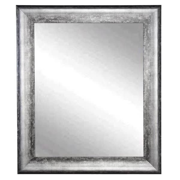 BrandtWorks Medium Rectangle Silver/Black Contemporary Mirror (39 in. H x 33 in. W)