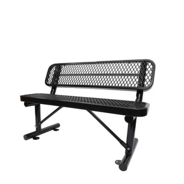 Unbranded 48 in. Black Outdoor Patio Metal Carbon Steel Beach Chair with Backrest