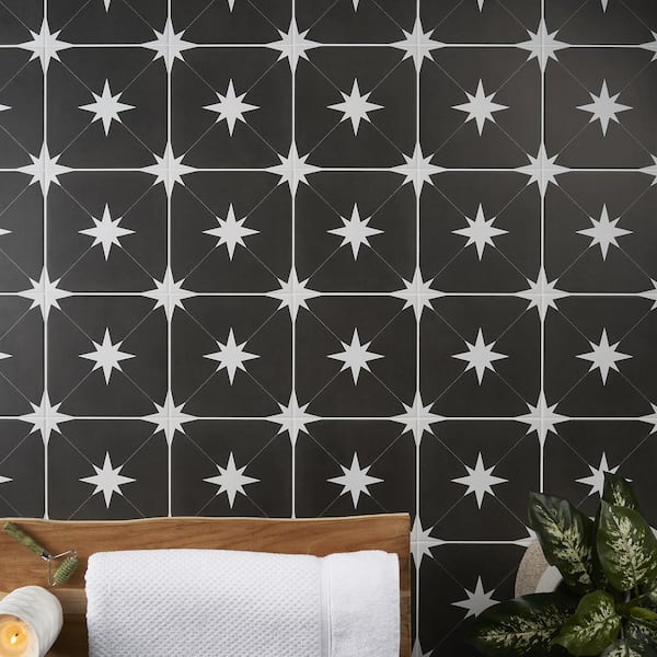 Polaris Nero 9 in. x 9 in. Matte Porcelain Floor and Wall Tile (10.76 sq. ft./Case)