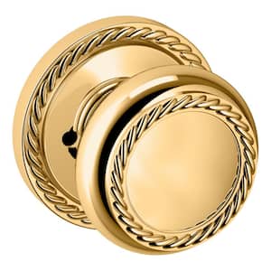 Privacy 5064 Lifetime Polished Brass Bed/Bath Door Knob with 5004 Rose