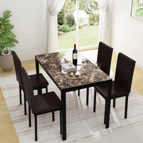 brown marble kitchen table