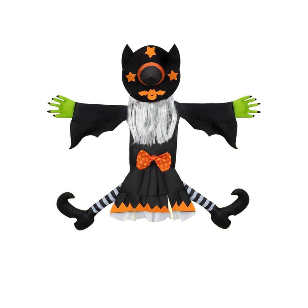White Polyester Halloween Crashing Witch Decor with Adjustable Band Hanging into Tree Porch Pole Door Indoor Yard price history on PriceWatchPro