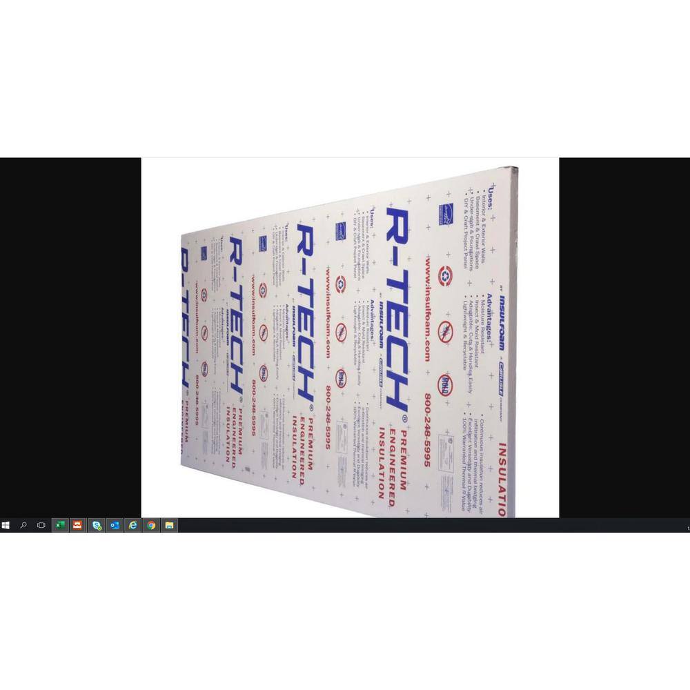 R-Tech R5.78 1-1/2"x4'x8' Advanced Polymeric Laminate-Faced Foam Board ...