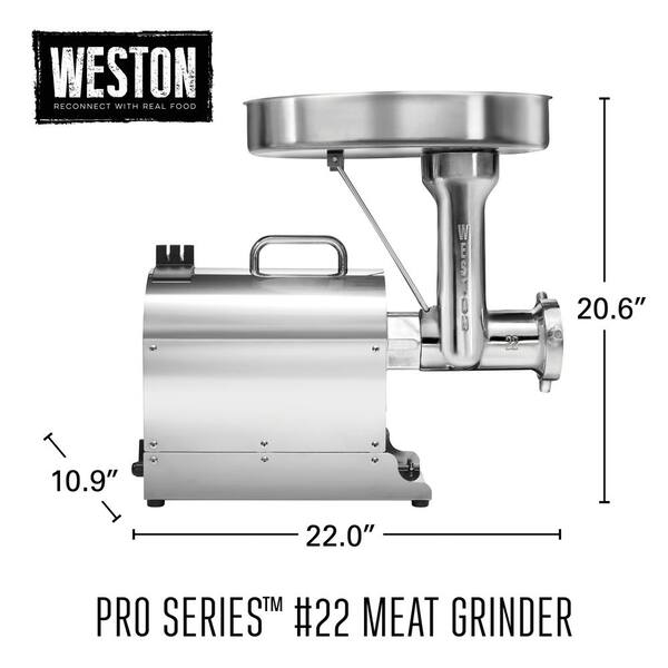 https://images.thdstatic.com/productImages/1cd785b4-0c92-47f4-86b6-289248efd477/svn/stainless-steel-weston-meat-grinders-10-2201-w-66_600.jpg