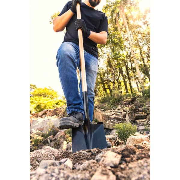 PRIVATE BRAND UNBRANDED - 43.3 in. L Wood Handle Digging Carbon Steel Shovel
